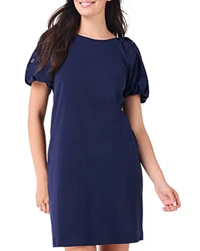 Nic + Zoe Nic+zoe Puff Sleeve Cotton T-shirt Dress In Dark Indigo