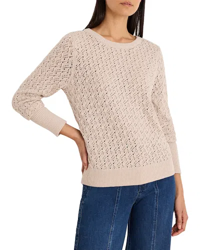 Nic + Zoe Nic+zoe Sterling Stitch Pointelle Sweater In Neutral