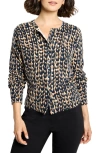 Nic + Zoe Nic+zoe Stitch Print Snap It Up Cardigan In Multi