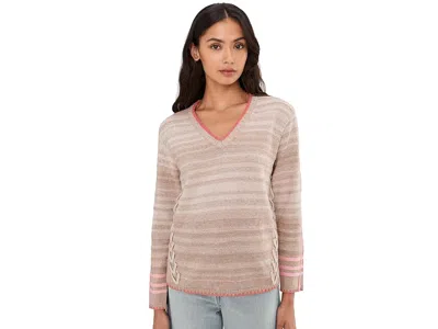 Nic + Zoe Stitched Layers Sweater In Neutral