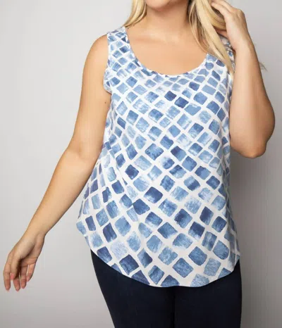 Nic + Zoe Stonefall Shirt Tail Perfect Tank Top In Blue Multi
