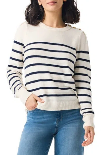 Nic + Zoe Nic+zoe Stripe Crewneck Sweater In Multi
