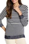 Nic + Zoe Petite Cashmere-blend Striped Sweater In Indigo Multi