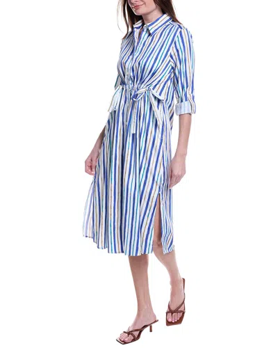 Nic + Zoe Nic+zoe Stripe Jamie Midi Dress In Blue