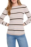 Nic + Zoe Nic+zoe Striped Ribbed Sweater T-shirt In Blue Multi