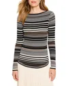 Nic + Zoe Stripe Ribbed Sweater T-shirt In Multi