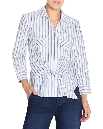 Nic + Zoe Nic+zoe Striped Iconic Tie Front Top In Multi