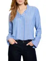 Nic + Zoe Nic+zoe Stripe Ruffle Around Top In Multi