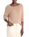 Nic + Zoe Striped Seamed Cotton Cord Sweater In Neutral Multi