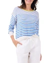 Nic + Zoe Supersoft Striped Up Sweater In Blue Multi