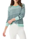 Nic + Zoe Striped Up Supersoft Sweater In Aqua Multi In Multi