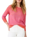 Nic + Zoe Nic+zoe Striped Up Supersoft Sweater In Pink