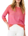 Nic + Zoe Nic+zoe Petite Striped Up Supersoft Sweater In Orange Multi