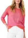 Nic + Zoe Nic+zoe Petite Striped Up Supersoft Sweater In Orange