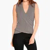 Nic + Zoe Striped Vital Wrap Tank In Black Multi In Multi