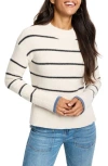 Nic + Zoe Nic+zoe Striped Waffle Stitch Sweater In Multi