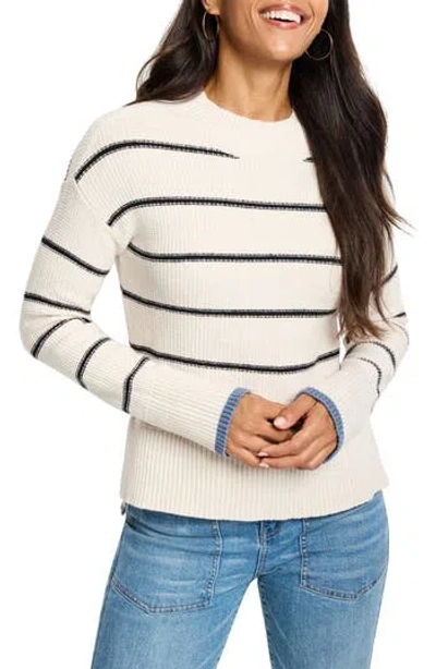 Nic + Zoe Nic+zoe Striped Waffle Stitch Sweater In Multi