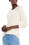 Nic + Zoe Nic+zoe Subtle Shine Sequin Sweater In Classic Cream