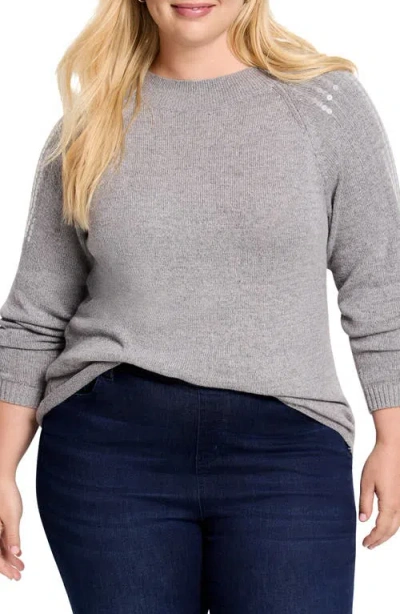 Nic + Zoe Nic+zoe Subtle Shine Sequin Sweater In Nickel