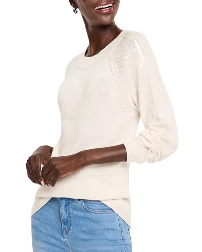 Nic + Zoe Subtle Shine Sweater In Classic Cream In Multi