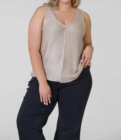 Nic + Zoe Subtle Sparkle Tank In Brown Rice In Multi