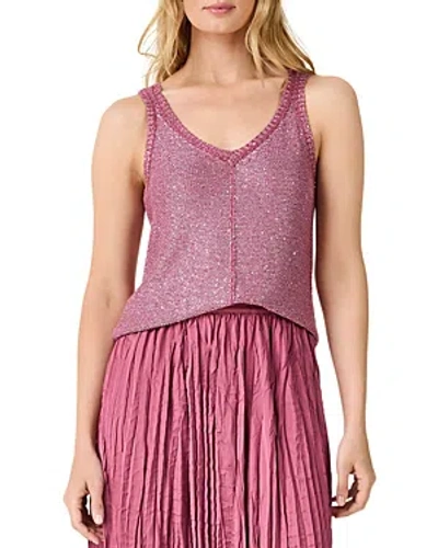 Nic + Zoe Nic+zoe Subtle Sparkle Sweater Tank In Terra