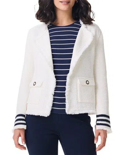 NIC + ZOE NIC+ZOE SUBTLE STRIPE FRINGE MIX KNIT JACKET