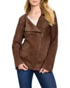 Nic + Zoe Nic+zoe Suede Snap Jacket In Brown