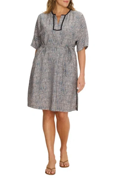 Nic + Zoe Nic+zoe Sun Speckle Devon Trimmed Dress In Gray