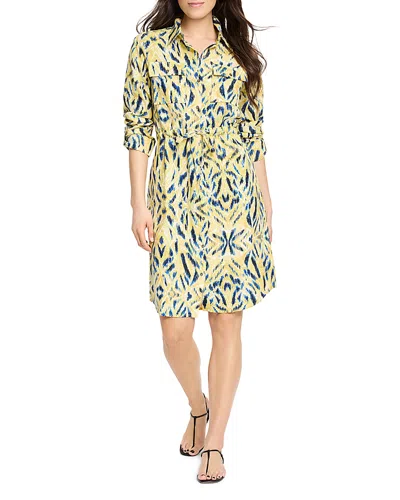 Nic + Zoe Nic+zoe Sunny Skies Sydney Linen Blend Shirtdress In Yellow Multi