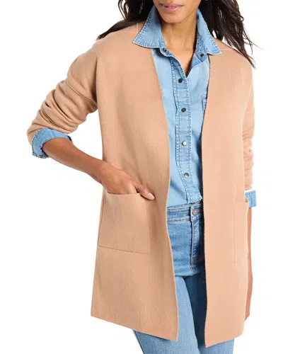 Nic + Zoe Sunset Breeze Reversible Knit Jacket In Burro