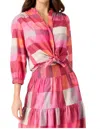 Nic + Zoe Sunset Plaid Cotton Girlfriend Shirt In Pink Multi In Pink