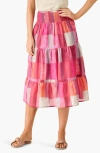 Nic + Zoe Nic+zoe Sunset Plaid Cotton Midi Skirt In Pink Multi