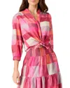 Nic + Zoe Nic+zoe Sunset Plaid Girlfriend Cotton Button-up Shirt In Pink