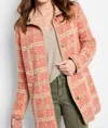 Nic + Zoe Sunset Sherpa Jacket In Pink Multi In Pink
