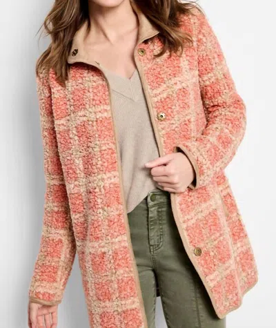 NIC + ZOE SUNSET SHERPA JACKET IN PINK MULTI