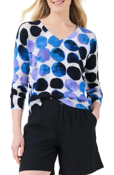 Nic + Zoe Supersoft Midnight Dot Sweater In Blue Multi