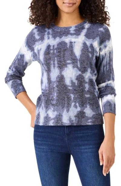 Nic + Zoe Nic+zoe Supersoft Shibori Sweater In Blue Multi