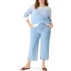 Nic + Zoe Supersoft Striped Up Sweater In Blue Multi