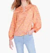 Nic + Zoe Swan Rays Top In Orange Multi In Multi