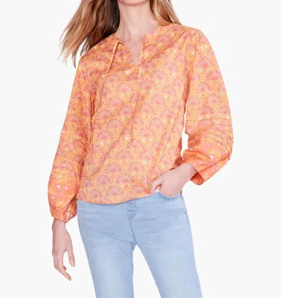 Nic + Zoe Swan Rays Top In Orange Multi