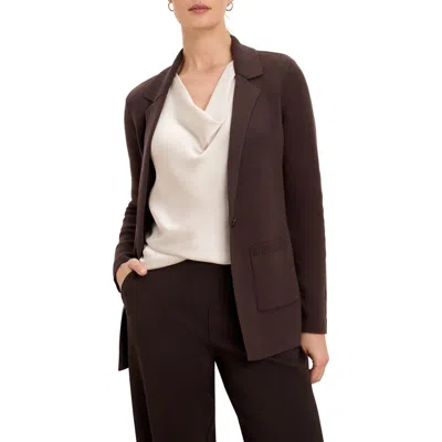 Nic + Zoe Nic+zoe Sweater Blazer In Brown