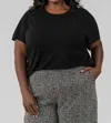 Nic + Zoe Sweater Short Sleeve Top - Plus In Onyx In Black