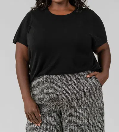 Nic + Zoe Sweater Short Sleeve Top - Plus In Onyx In Black
