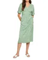 Nic + Zoe Nic+zoe Swirling Sands Wren Wrap Dress In Green Multi