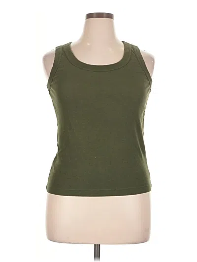 Pre-owned Nic + Zoe Tank Top Green Halter Neckline Tops