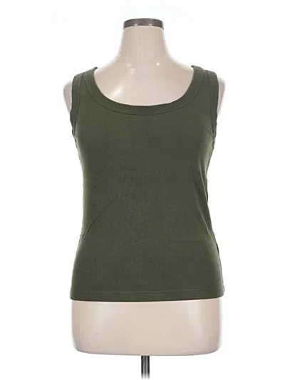 Pre-owned Nic + Zoe Tank Top Green Scoop Neck Tops