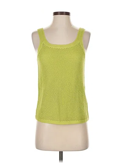 Pre-owned Nic + Zoe Tank Top Green Square Neckline Tops