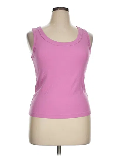 Pre-owned Nic + Zoe Tank Top Pink Strapless Neckline Tops