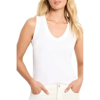 Nic + Zoe Nic+zoe Tank Top Women's Paper White Cotton Blend Sleeveless V-neck Ddr2 4